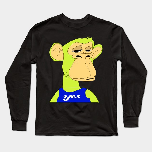 newest yes sad ape nft (non fungible token) Long Sleeve T-Shirt by illustraa1